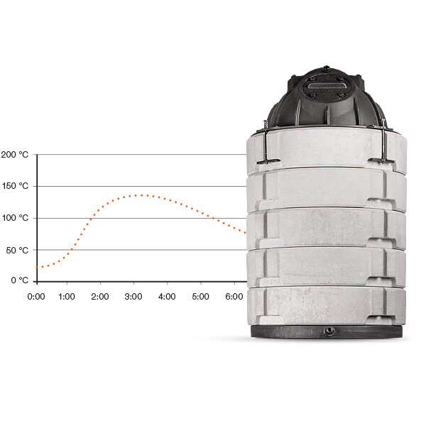 HOXTER KV ECKA 51/51/51, horevýsuvné dvierka, sada prstencov, čierne, dvojité presklenie
