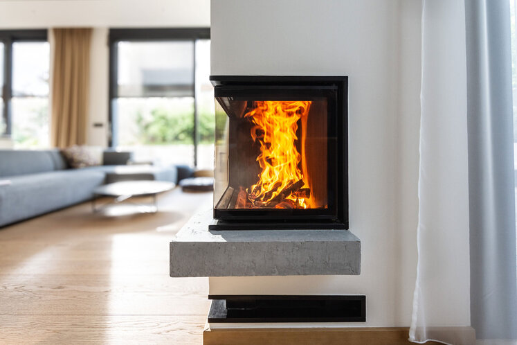 HOXTER KV ECKA 51/51/51, otváracie dvierka, oceľový výmenník 90°, čierne, ľavá, jednoduché presklenie, ľavé otváranie (pánty vľavo)