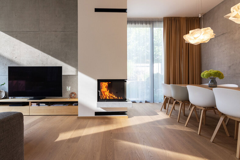 HOXTER KV ECKA 51/51/51, otváracie dvierka, oceľový výmenník 90°, čierne, pravá, jednoduché presklenie, pravé otváranie (pánty vpravo)
