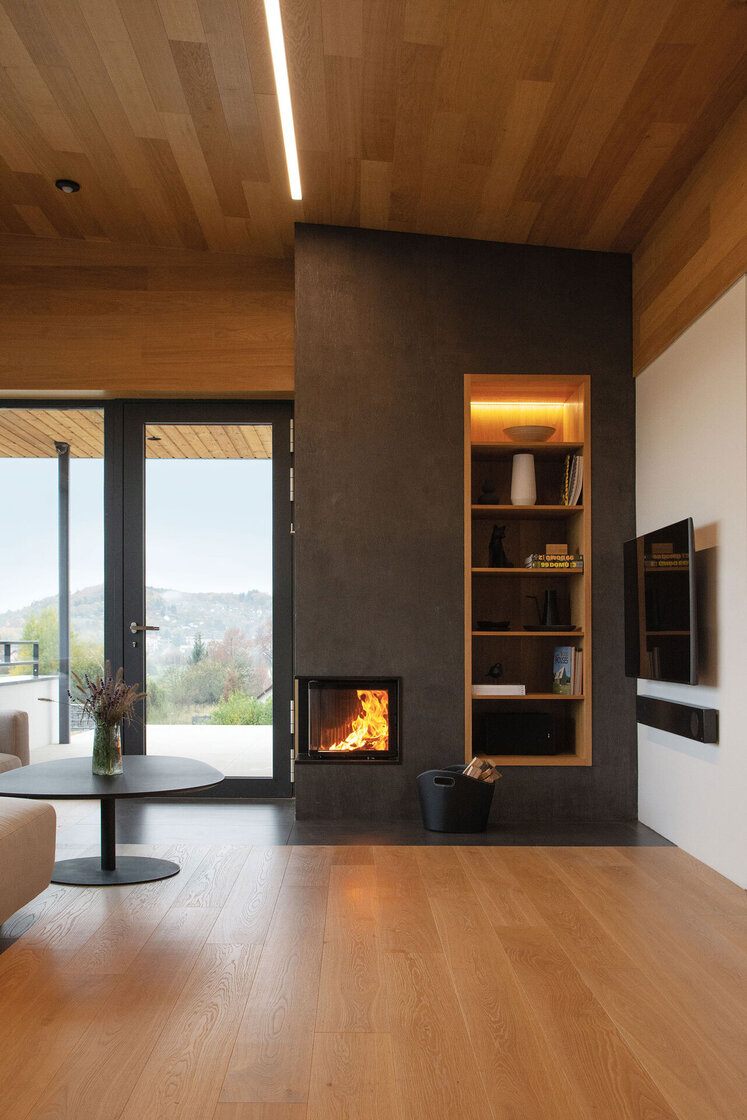 HOXTER KV ECKA 51/51/51, otváracie dvierka, sada prstencov, čierne, ľavá, dvojité presklenie, ľavé otváranie (pánty vľavo)