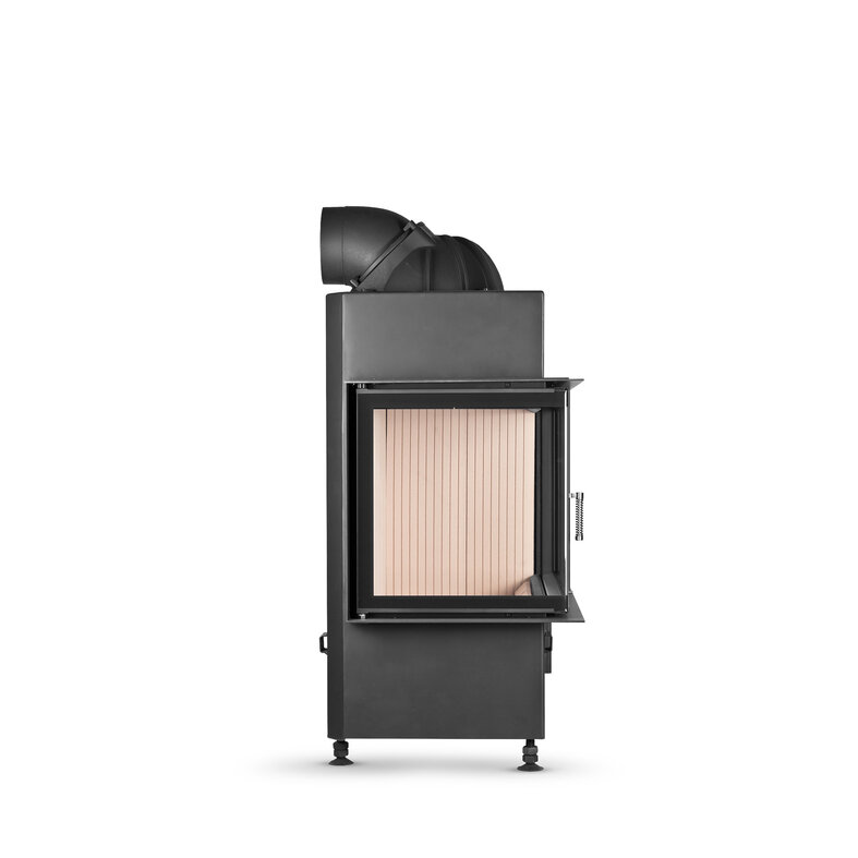 HOXTER KV ECKA 67/45/51, horevýsuvné dvierka, sada prstencov, čierne, pravá, jednoduché presklenie