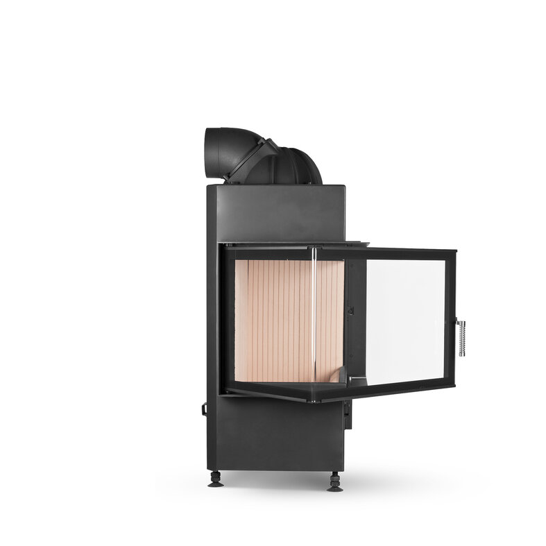 HOXTER KV ECKA 67/45/51, otváracie dvierka, liatinová kupola, čierne, ľavá, jednoduché presklenie, ľavé otváranie (pánty vľavo)