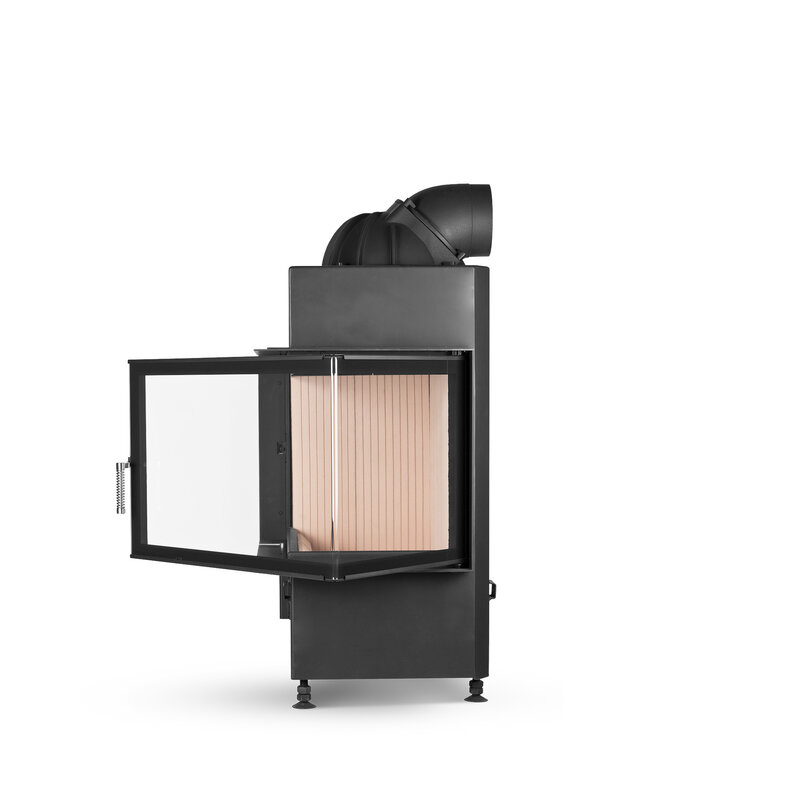 HOXTER KV ECKA 67/45/51, otváracie dvierka, liatinová kupola, čierne, pravá, dvojité presklenie, pravé otváranie (pánty vpravo)