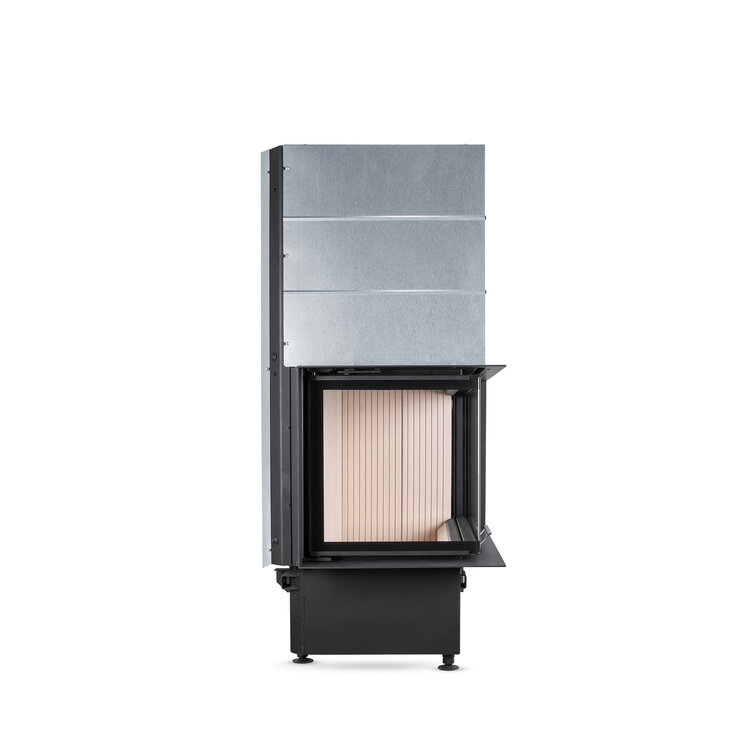 HOXTER KV ECKA 67/45/51h, horevýsuvné dvierka, kupola, čierne, ľavá, jednoduché presklenie