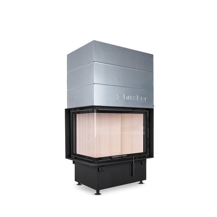 HOXTER KV ECKA 67/45/51h, horevýsuvné dvierka, kupola, čierne, ľavá, jednoduché presklenie