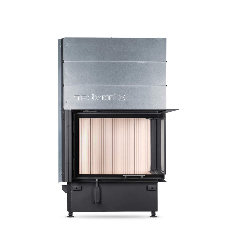 HOXTER KV ECKA 76/45/57h, horevýsuvné dvierka, kupola, čierne, pravá, dvojité presklenie