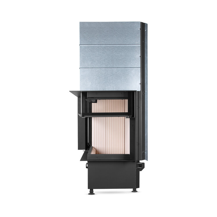 HOXTER KV ECKA 76/45/57h, horevýsuvné dvierka, sada prstencov, čierne, pravá, dvojité presklenie