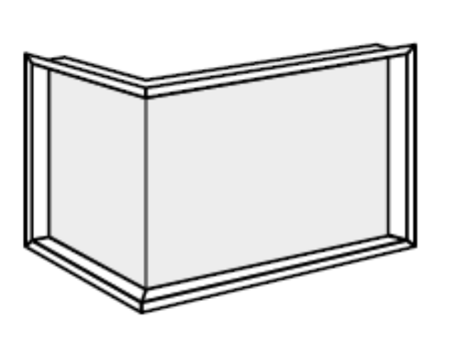 HOXTER Rám nasúvací 60/35/50Lh,ľavý, horev., 6-str., 60mm, 1x90°,čierny