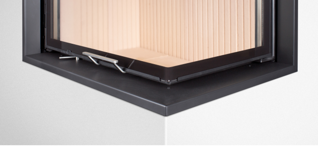 HOXTER Rám nasúvací 76/45/57 horevýsuvná pravá, 6-stranný 1x90°, čierny 60 mm