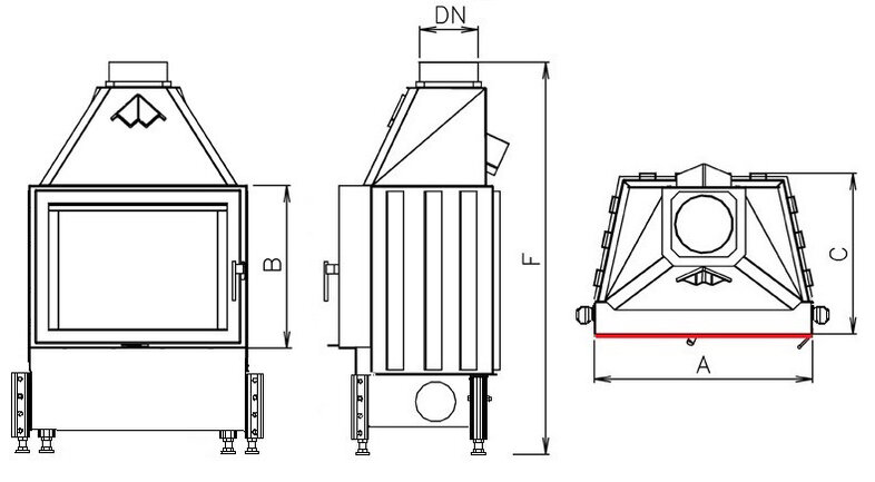 Kobok Chopok L LD 550/450 8kW rovné dvierka- otváranie do strany.