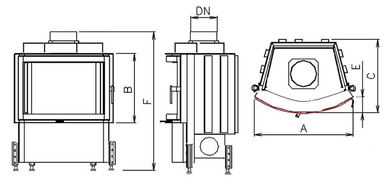 Kobok Kazeta R550 LD 670/510, 6,5kW oblúkové dvierka- otváranie do strany.