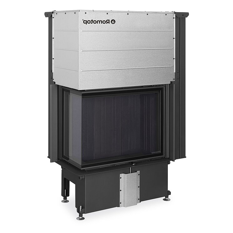 Romotop IMPRESSION R/L 2G L 71.60.34.21 ĺavé delené sklo, spaĺovacia komora čierna, výsuvné dvierka